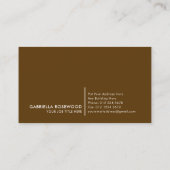 Blätter Muster Gold Rahmen | Braune Farbe Visitenkarte (Rückseite)