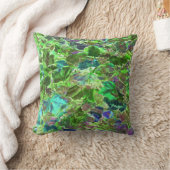 Blätter-Muster-Grün-Laub Kissen (Decke)