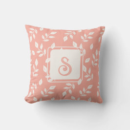 Blätter Muster in Weiß und Rosa Kissen