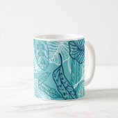 Blätter-Muster Kaffeetasse (VorderseiteRechts)