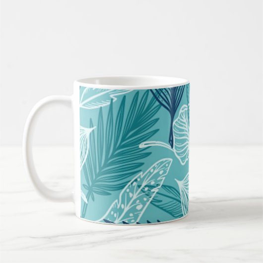 Blätter-Muster Kaffeetasse (Links)