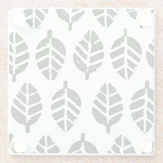 Blätter Muster Potato Druck Glasuntersetzer (Rückseite)