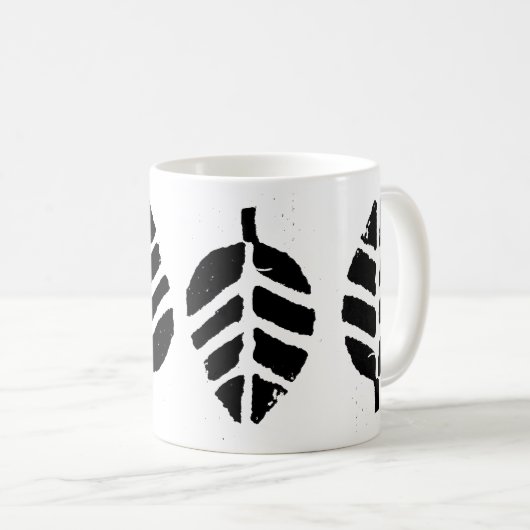 Blätter Muster Potato Druck Kaffeetasse (VorderseiteRechts)