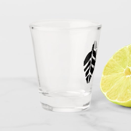 Blätter Muster Potato Druck Schnapsglas (Links)