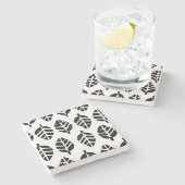 Blätter Muster Potato Druck Steinuntersetzer (Seitenansicht)