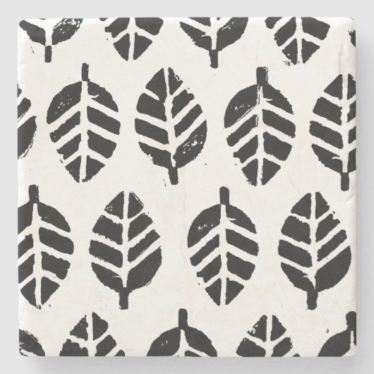 Blätter Muster Potato Druck Steinuntersetzer (Vorderseite)