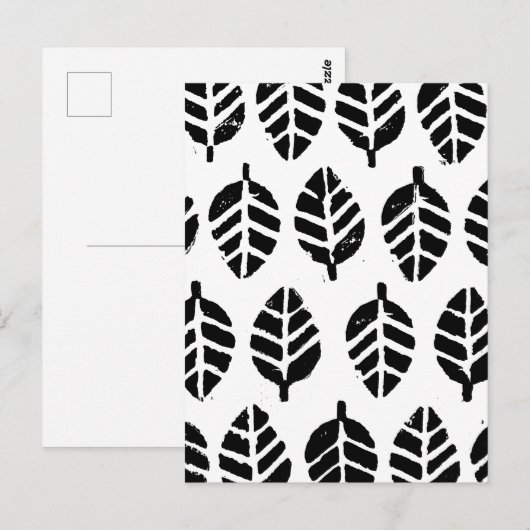 Blätter Muster Potato Print Postcard Postkarte (Vorne/Hinten)