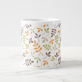 Blätter Muster Retrofarben Jumbo-Tasse (Vorderseite)