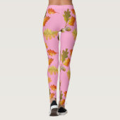 Blätter Muster rosa Leggings (Rückseite)