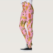 Blätter Muster rosa Leggings (Links)
