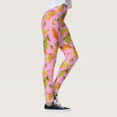 Blätter Muster rosa Leggings (Rechts)