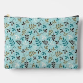 Blätter Muster Teals Cream Brown Gold Zubehörtasche (Vorderseite)