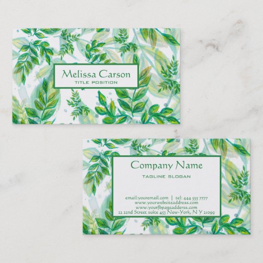 Blätter Muster Visitenkarte (Vorne/Hinten)