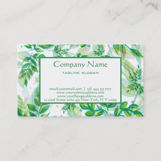 Blätter Muster Visitenkarte (Rückseite)