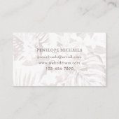 Blätter "Mute Mauve" und "White Palm" Visitenkarte (Rückseite)