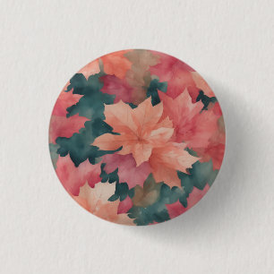 Blätter nach rosa Muster Button