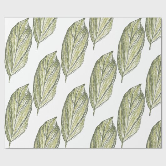 Blätter Nacken Geschenkpapier (Flach)