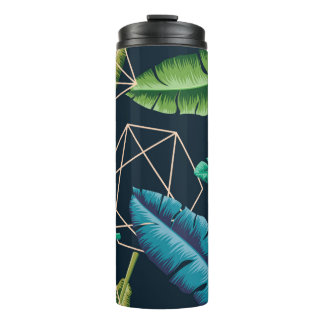 Blätter nahtlos mit abstraktem polygonal li thermosbecher