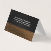 Blätter Naturholzkörner-Trim Schwarzer Mesh Visitenkarten (Rückseite)