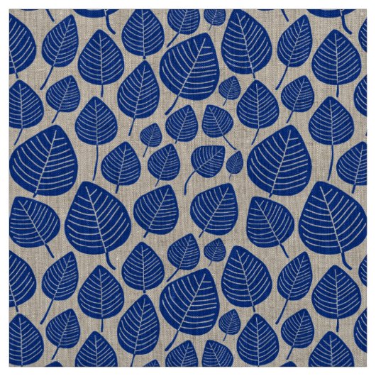 Blätter - Navy Blue Stoff (Muster)