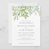 Blätter Navy Wedding Einladung (Vorderseite)