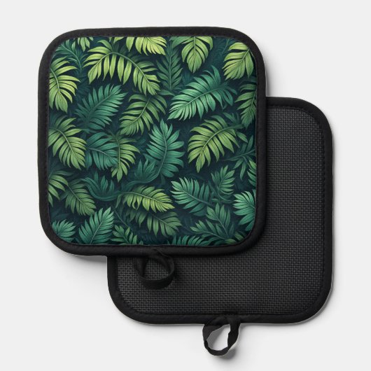 Blätter, nur Töpfchen Topflappen (Vorderseite/Rückseite)