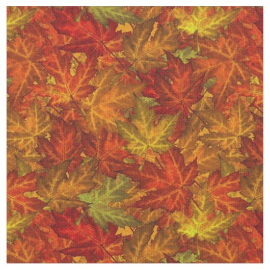 Blätter Orange & Gold im Herbst Stoff (Nahaufnahme)