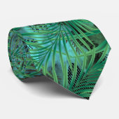 Blätter, Palmen, grün, blau Krawatte (Gerollt)