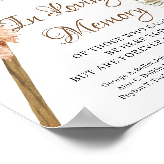 Blätter Pampas Gras, getrocknet in Erinnerung Poster (Ecke)