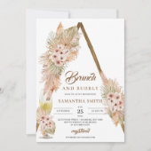 Blätter Pampas Grass Brunch und Bubbly, getrocknet Einladung (Vorderseite)