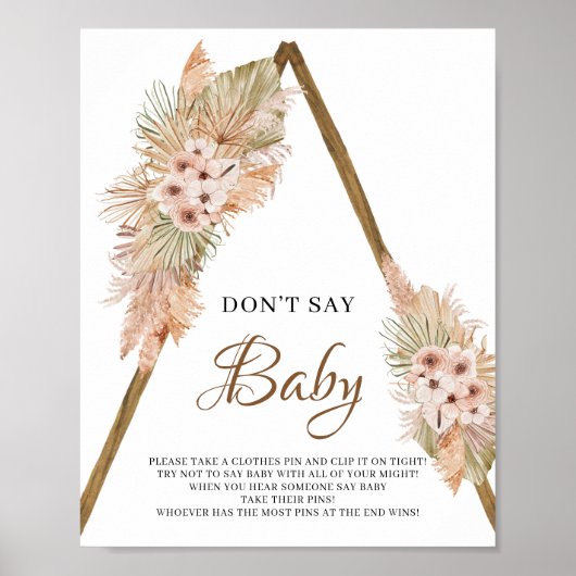 Blätter Pampas Grass getrocknet Pampas keine Babys Poster (Vorne)