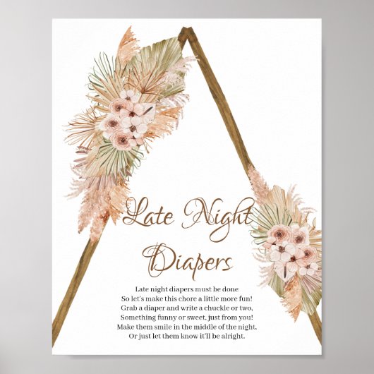 Blätter Pampas Grass Late Night Diapers getrocknet Poster (Vorne)