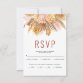 Blätter Pampas Terracotta Hochzeit getrocknet RSVP Karte (Vorderseite)