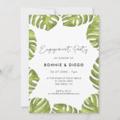 Blätter-Party mit tropischer grüner Palme Einladung (Vorderseite)