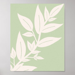 Blätter Pastel Green Poster