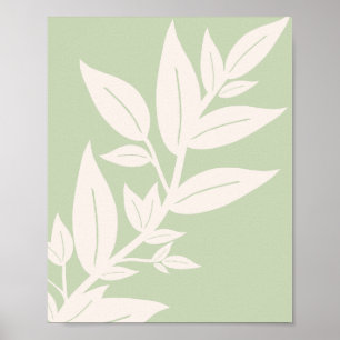 Blätter Pastel Green Poster