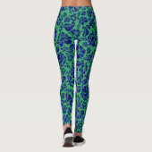 Blätter pattern.13.bw Green BG Leggings (Rückseite)