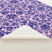 Blätter pattern.13.bw Lpink BG Fleece Blanket Sherpadecke (3/4)