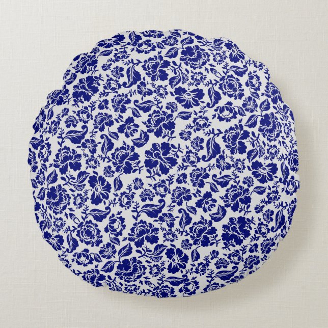 Blätter pattern.13.bw Offwhite BG Rundes Kissen (Vorderseite)