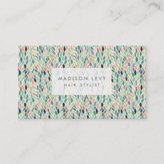 Blätter Pattern Friseur Salon Stylist Ernennung Terminkarte (Vorderseite)