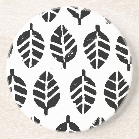 Blätter Pattern Potato Druck Sandstone Getränkeuntersetzer (Vorne)