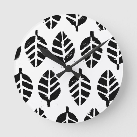 Blätter Pattern Potato Druckwand Uhr (Vorderseite)