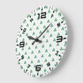 Blätter Pattern St. Patrick's Day-23223 Große Wanduhr (Winkel)
