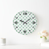 Blätter Pattern St. Patrick's Day-23223 Große Wanduhr (Zuhause)