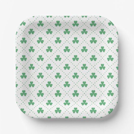 Blätter Pattern St. Patrick's Day-23223 Pappteller (Vorderseite)