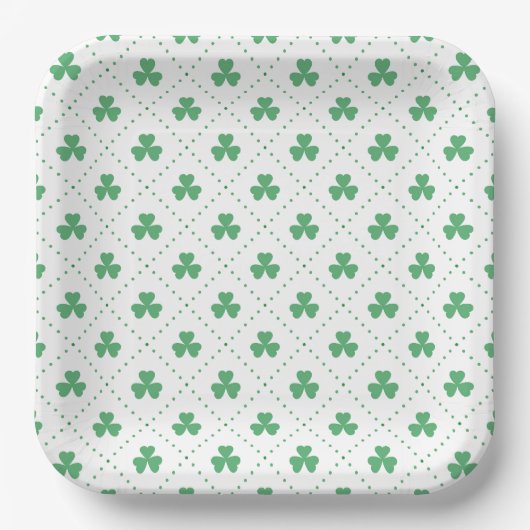 Blätter Pattern St. Patrick's Day-23223 Pappteller (Vorderseite)