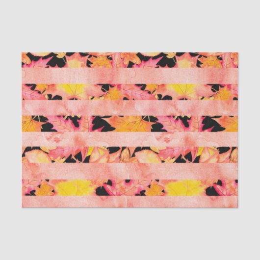 Blätter "PINK ORANGE YELLOW AUTUMN FALL STRIPES" Seidenpapier (Vorderseite)