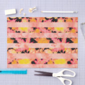 Blätter "PINK ORANGE YELLOW AUTUMN FALL STRIPES" Seidenpapier (Handwerk)