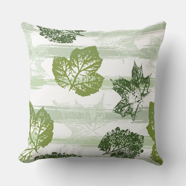 Blätter Print Accent Pillow Kissen (Vorderseite)