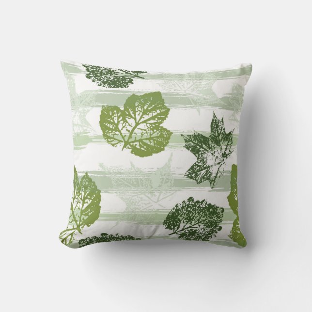 Blätter Print Accent Pillow Kissen (Vorderseite)
